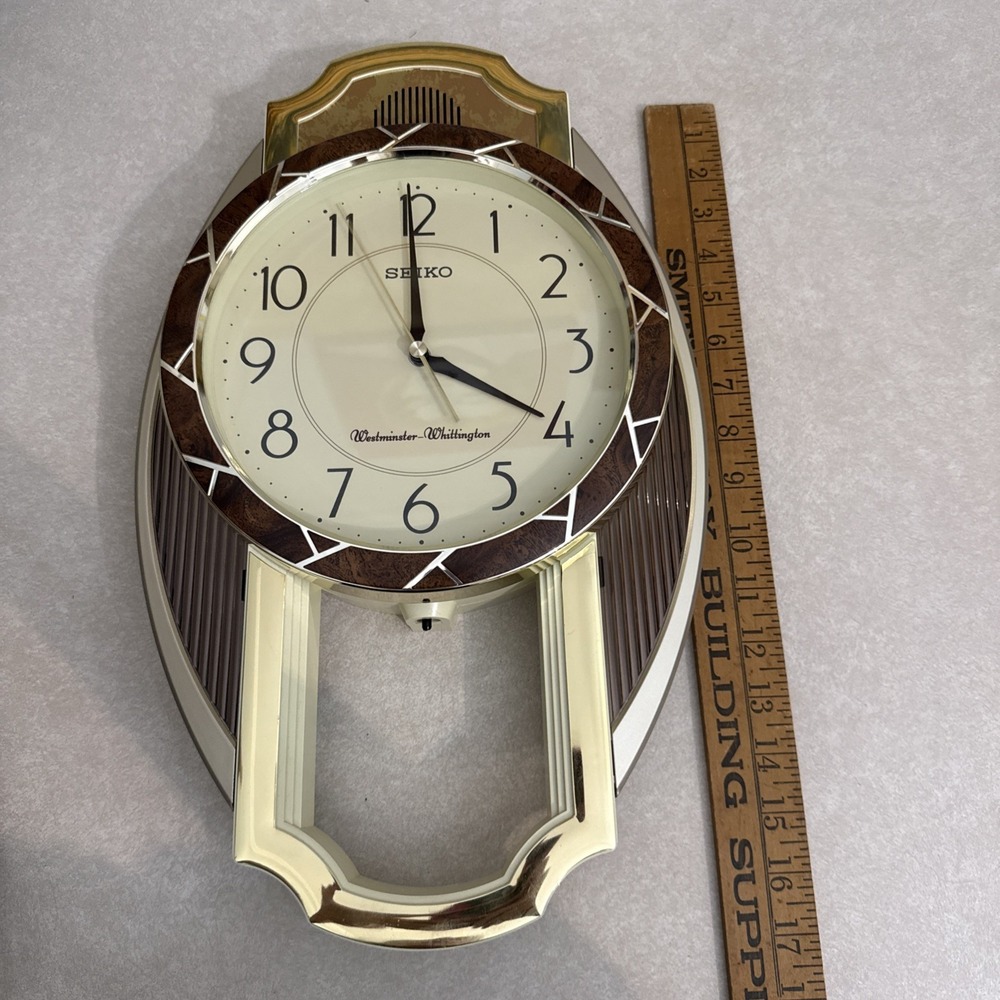 Seiko Westminster-Whittington Wall Clock Battery Operated Chime 17" Plastic - Picture 14 of 14